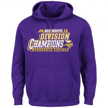 Men's Minnesota Vikings Purple 2015 NFC North Division Champions Pullover Hoodie