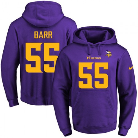 Vikings #55 Anthony Barr Purple(Gold No.) Name & Number Pullover NFL Hoodie