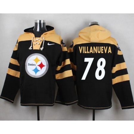 Nike Steelers #78 Alejandro Villanueva Black Player Pullover NFL Hoodie Nike Steelers #78 Alejandro Villanueva Black Player Pullover NFL Hoodie