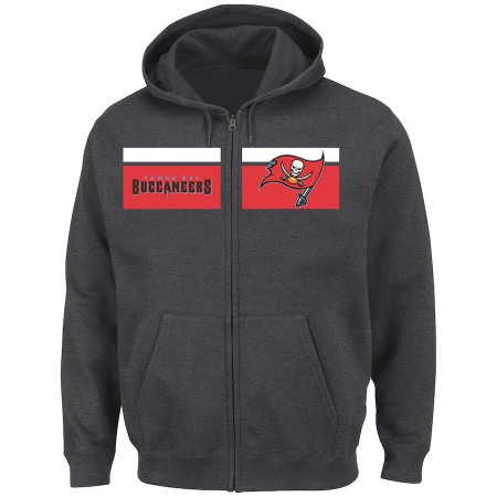 Men's Tampa Bay Buccaneers Charcoal Touchback Full-Zip NFL Hoodie