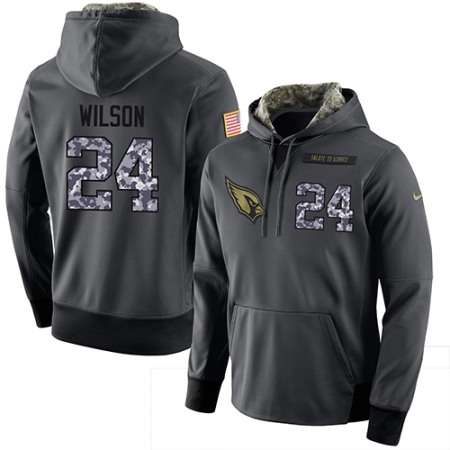 NFL Men's Arizona Cardinals #24 Adrian Wilson Stitched Black Anthracite Salute to Service Player Performance Hoodie