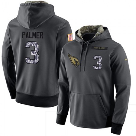 NFL Men's Arizona Cardinals #3 Carson Palmer Stitched Black Anthracite Salute to Service Player Performance Hoodie