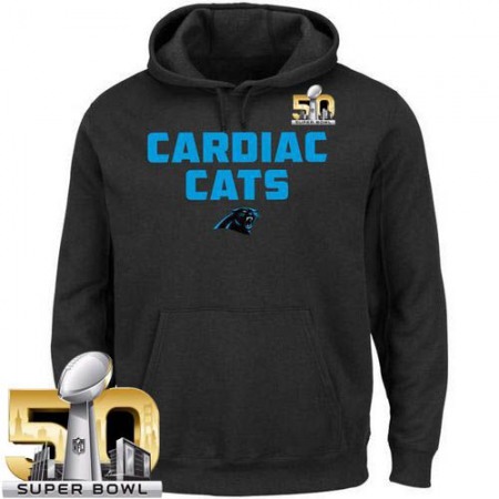 Men's Carolina Panthers Black Super Bowl 50 Hot Phrase Pullover Hoodie