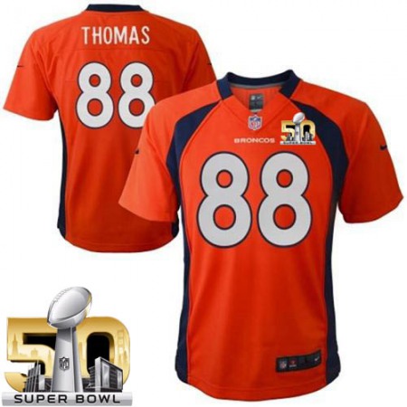 Toddler Broncos #88 Demaryius Thomas Orange Team Color Super Bowl 50 Stitched NFL Elite Jersey