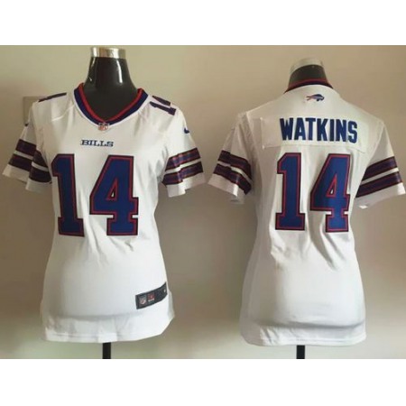 Bills #14 Sammy Watkins White Women's Stitched NFL Elite Jersey