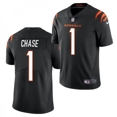 Women's Cincinnati Bengals #1 Ja'Marr Chase 2021 New Black Vapor Limited Stitched Jersey(Run Small) Women's Cincinnati Bengals #1 Ja'Marr Chase 2021 New Black Vapor Limited Stitched Jersey(Run Small)
