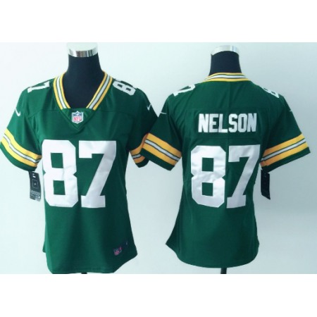 Women's Green Bay Packers #87 Jordy Nelson Green Vapor Untouchable Limited Stitched NFL Jersey