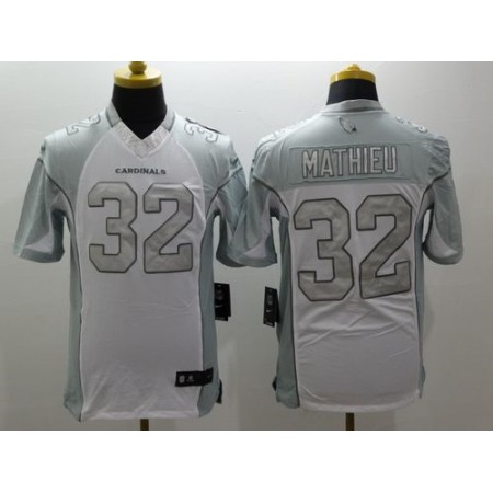 Cardinals #32 Tyrann Mathieu White Men's Stitched NFL Limited Platinum Jersey
