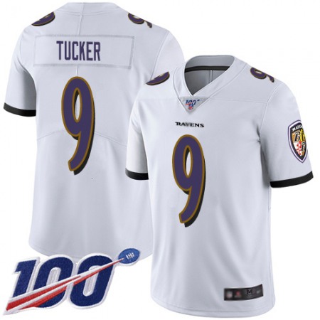 Men's Baltimore Ravens #9 Justin Tucker White 2019 100th Season Vapor Untouchable Limited NFL Jersey Men's Baltimore Ravens #9 Justin Tucker White 2019 100th Season Vapor Untouchable Limited NFL Jersey