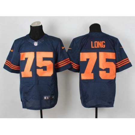 Nike Bears #75 Kyle Long Navy Blue 1940s Throwback Men's Stitched NFL Elite Jersey