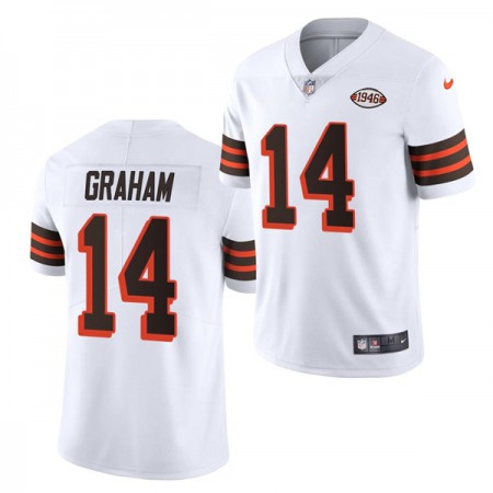 Men's Cleveland Browns #14 Otto Graham White 1946 Collection Vapor Stitched Football Jersey Men's Cleveland Browns #14 Otto Graham White 1946 Collection Vapor Stitched Football Jersey