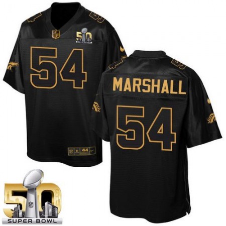 Broncos #54 Brandon Marshall Black Super Bowl 50 Men's Stitched NFL Elite Pro Line Gold Collection Jersey