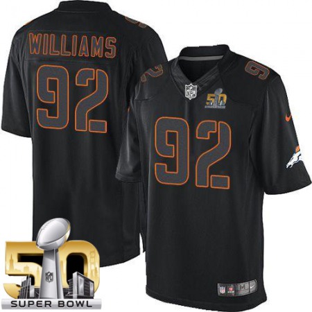 Broncos #92 Sylvester Williams Black Impact Super Bowl 50 Men's Stitched NFL Limited Jersey