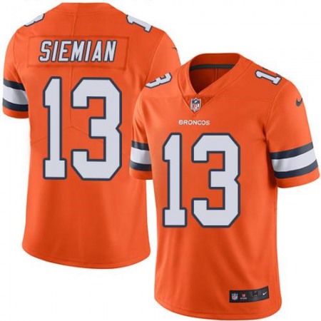 Broncos #13 Trevor Siemian Orange Men's Stitched NFL Limited Rush Jersey