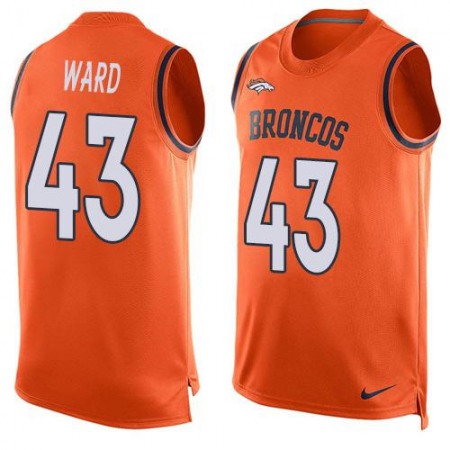 Broncos #43 T.J. Ward Orange Team Color Men's Stitched NFL Limited Tank Top Jersey