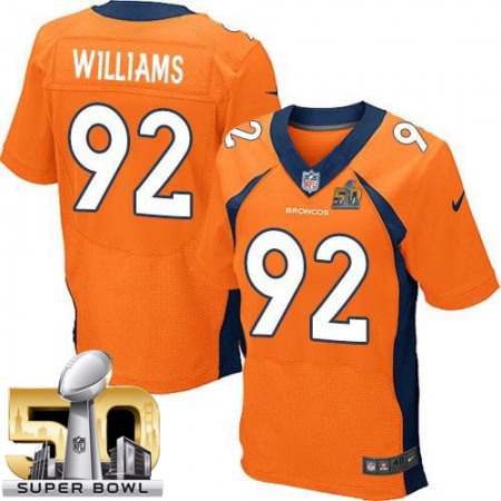 Broncos #92 Sylvester Williams Orange Team Color Super Bowl 50 Men's Stitched NFL New Elite Jersey