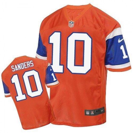 Broncos #10 Emmanuel Sanders Orange Throwback Men's Stitched NFL Elite Jersey