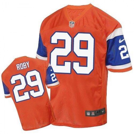 Broncos #29 Bradley Roby Orange Throwback Men's Stitched NFL Elite Jersey