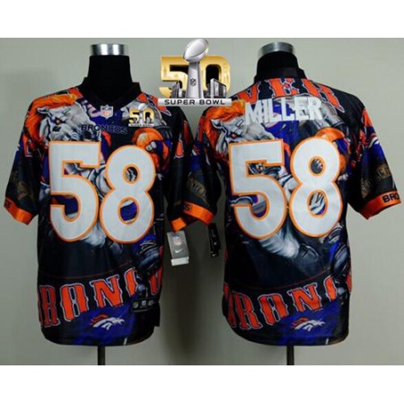 Broncos #58 Von Miller Team Color Super Bowl 50 Men's Stitched NFL Elite Fanatical Jersey