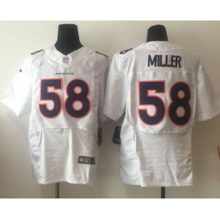 Broncos #58 Von Miller White Men's Stitched NFL Elite Event Jersey