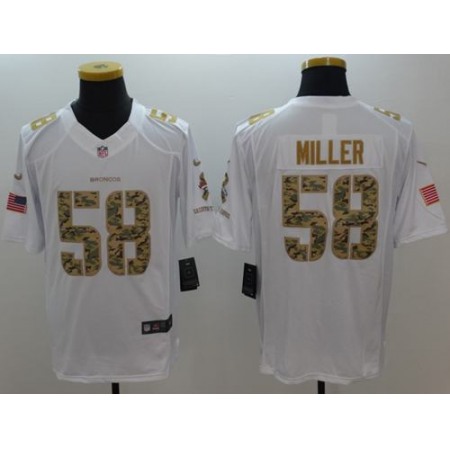 Broncos #58 Von Miller White Men's Stitched NFL Limited Salute To Service Jersey