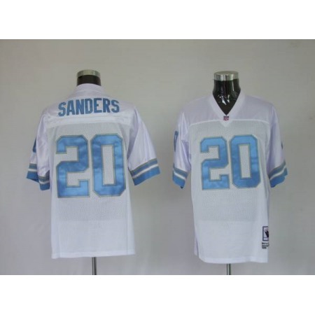 Mitchell & Ness Lions #20 Barry Sanders White Stitched Throwback NFL Jersey