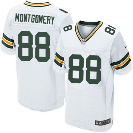 Packers #88 Ty Montgomery White Men's Stitched NFL Elite Jersey