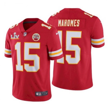 Men's Kansas City Chiefs #15 Patrick Mahomes Red 2021 Super Bowl LV Stitched NFL Jersey Men's Kansas City Chiefs #15 Patrick Mahomes Red 2021 Super Bowl LV Stitched NFL Jersey