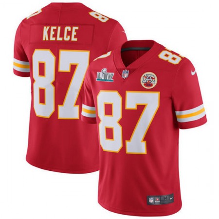 Men's Kansas City Chiefs #87 Travis Kelce Super Bowl LIV Red Vapor Untouchable Limited Stitched NFL Jersey Men's Kansas City Chiefs #87 Travis Kelce Super Bowl LIV Red Vapor Untouchable Limited Stitched NFL Jersey