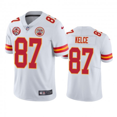 Men's Kansas City Chiefs #87 Travis Kelce White 2019 60th Anniversary Limited Stitched NFL Jersey Men's Kansas City Chiefs #87 Travis Kelce White 2019 60th Anniversary Limited Stitched NFL Jersey