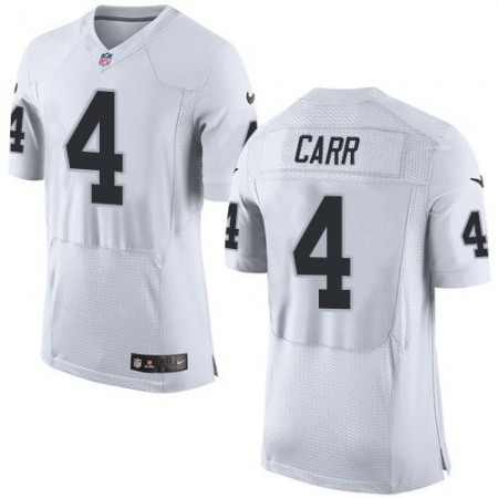 Raiders #4 Derek Carr White Men's Stitched NFL New Elite Jersey