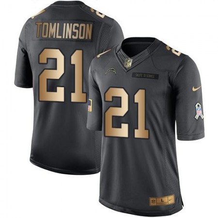 Nike Chargers #21 LaDainian Tomlinson Black Men's Stitched NFL Limited Gold Salute To Service Jersey Nike Chargers #21 LaDainian Tomlinson Black Men's Stitched NFL Limited Gold Salute To Service Jersey