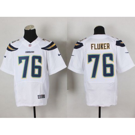 Nike Chargers #76 D.J. Fluker White Men's Stitched NFL New Elite Jersey Nike Chargers #76 D.J. Fluker White Men's Stitched NFL New Elite Jersey