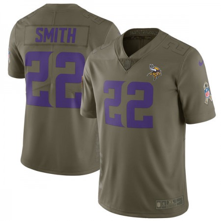 Men's Minnesota Vikings #22 Harrison Smith Olive Salute To Service Limited Stitched NFL Jersey