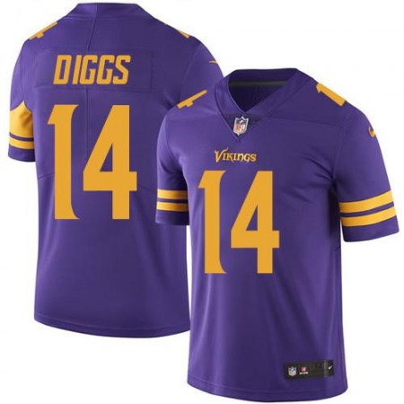 Vikings #14 Stefon Diggs Purple Men's Stitched NFL Limited Rush Jersey