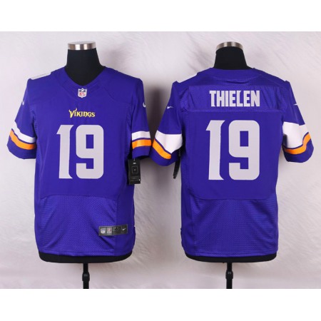 Vikings #19 Adam Thielen Purple Team Color Men's Stitched NFL Elite Jersey
