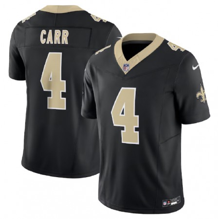 Men's New Orleans Saints #4 Derek Carr Black 2023 F.U.S.E. Vapor Untouchable Limited Stitched Jersey Men's New Orleans Saints #4 Derek Carr Black 2023 F.U.S.E. Vapor Untouchable Limited Stitched Jersey