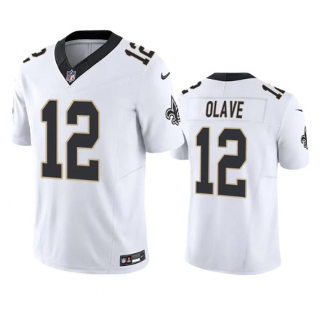 Men's New Orleans Saints #12 Chris Olave White 2023 F.U.S.E. Vapor Untouchable Limited Stitched Jersey Men's New Orleans Saints #12 Chris Olave White 2023 F.U.S.E. Vapor Untouchable Limited Stitched Jersey
