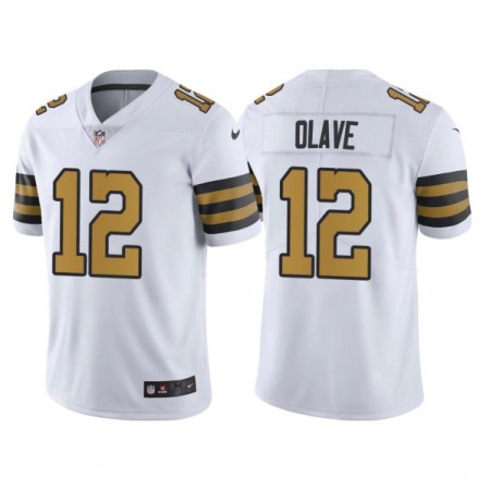 Men's New Orleans Saints #12 Chris Olave White Vapor Limited Stitched Jersey Men's New Orleans Saints #12 Chris Olave White Vapor Limited Stitched Jersey
