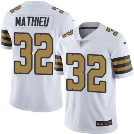 Men's New Orleans Saints #32 Tyrann Mathieu White Color Rush Limited Stitched Jersey Men's New Orleans Saints #32 Tyrann Mathieu White Color Rush Limited Stitched Jersey