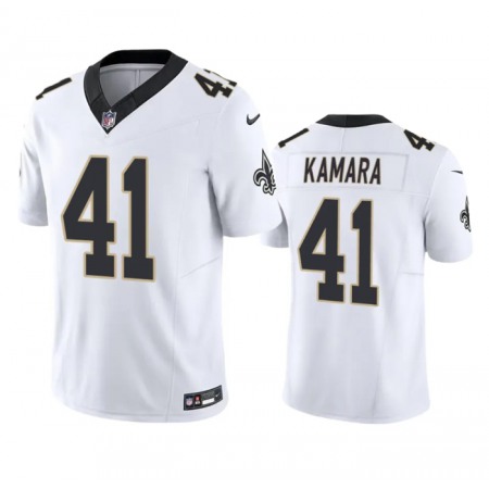 Men's New Orleans Saints #41 Alvin Kamara White 2023 F.U.S.E. Vapor Untouchable Limited Stitched Jersey Men's New Orleans Saints #41 Alvin Kamara White 2023 F.U.S.E. Vapor Untouchable Limited Stitched Jersey