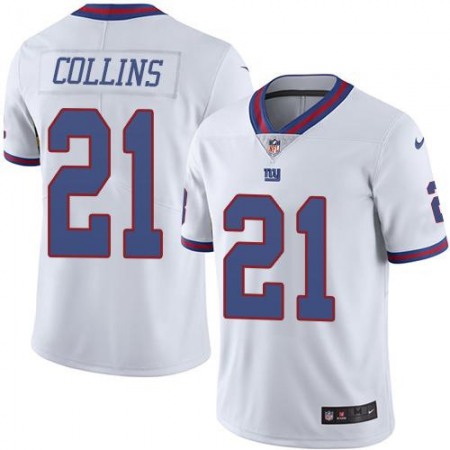 Giants #21 Landon Collins White Men's Stitched NFL Limited Rush Jersey