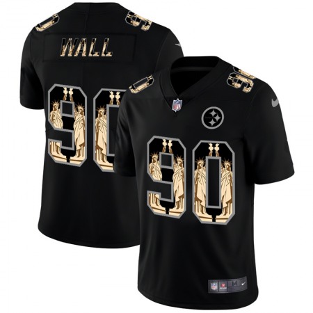 Men's Pittsburgh Steelers #90 T. J. Watt 2019 Black Statue of Liberty Limited Stitched NFL Jersey Men's Pittsburgh Steelers #90 T. J. Watt 2019 Black Statue of Liberty Limited Stitched NFL Jersey