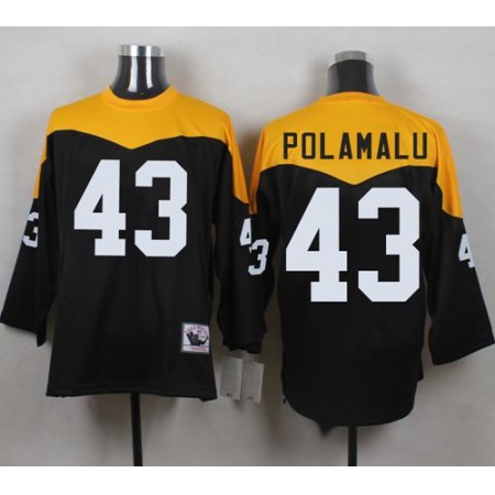 Mitchell And Ness 1967 Steelers #43 Troy Polamalu Black/Yelllow Throwback Men's Stitched NFL Jersey Mitchell And Ness 1967 Steelers #43 Troy Polamalu Black/Yelllow Throwback Men's Stitched NFL Jersey