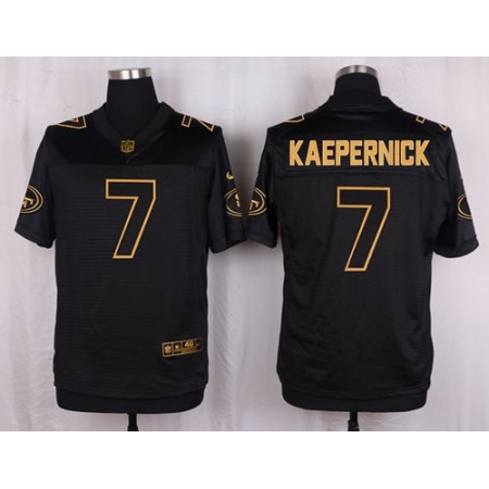 49ers #7 Colin Kaepernick Black Men's Stitched NFL Elite Pro Line Gold Collection Jersey