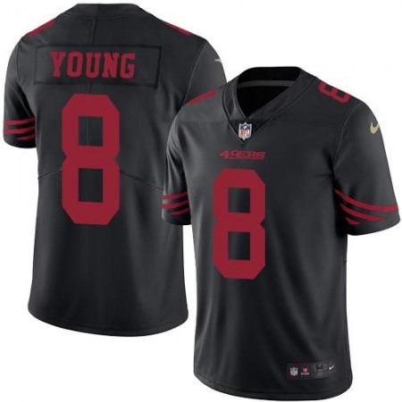 49ers #8 Steve Young Black Men's Stitched NFL Limited Rush Jersey