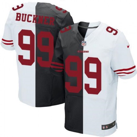49ers #99 DeForest Buckner Black/White Men's Stitched NFL Elite Split Jersey