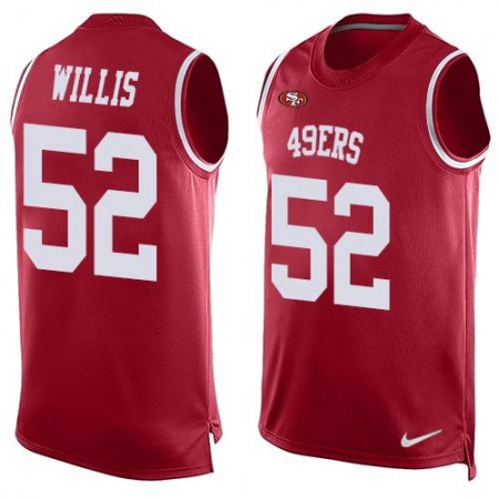 49ers #52 Patrick Willis Red Team Color Men's Stitched NFL Limited Tank Top Jersey