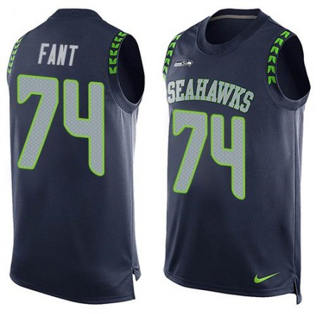 Seahawks #74 George Fant Steel Blue Team Color Men's Stitched NFL Limited Tank Top Jersey