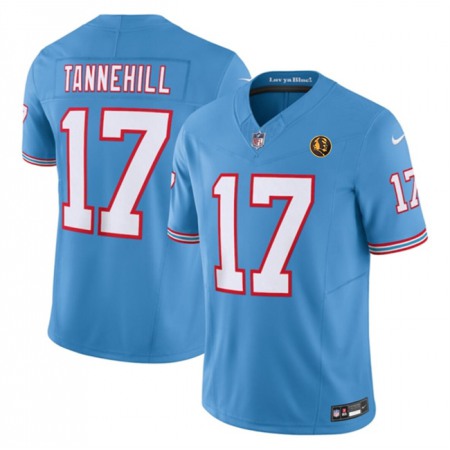 Men's Tennessee Titans #17 Ryan Tannehill Blue 2023 F.U.S.E. Throwback With John Madden Patch Vapor Limited Stitched Football Jersey Men's Tennessee Titans #17 Ryan Tannehill Blue 2023 F.U.S.E. Throwback With John Madden Patch Vapor Limited Stitched Football Jersey